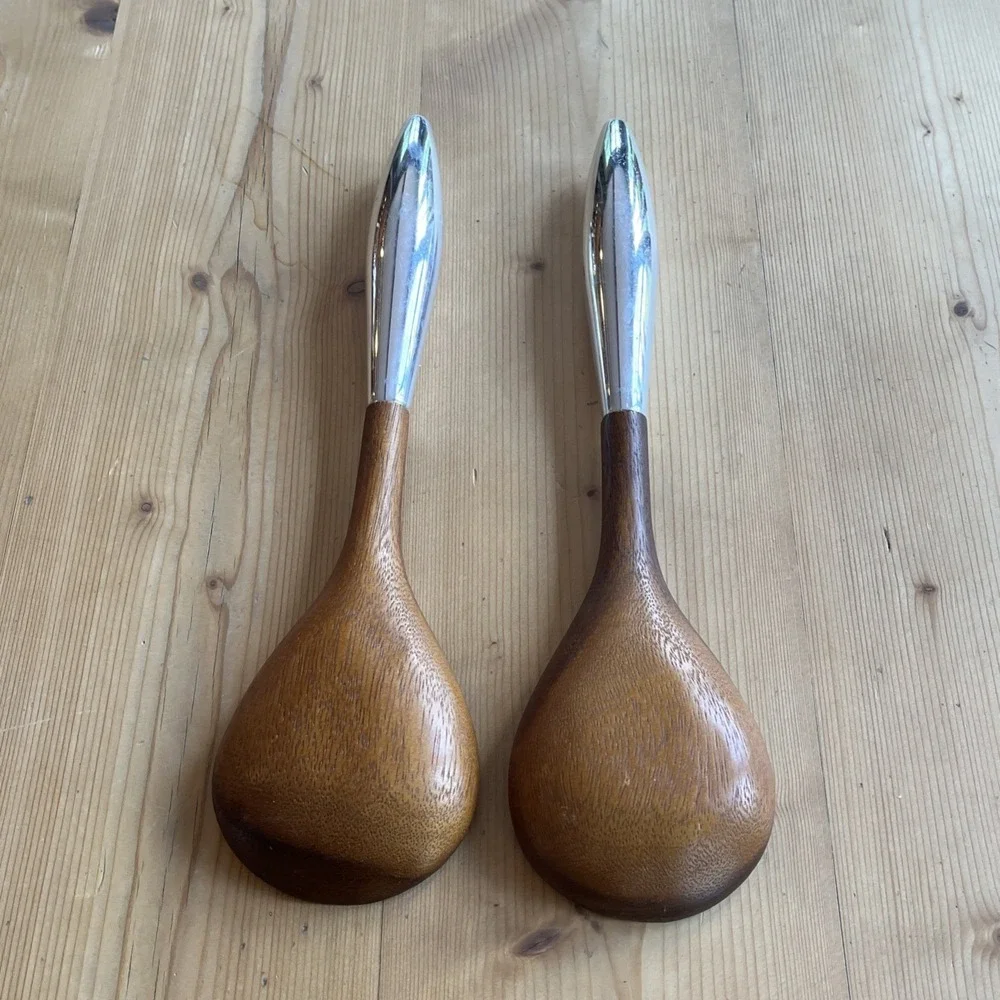 Nambe‎ Salad Servers-Acacia Wood!! As Pictured!